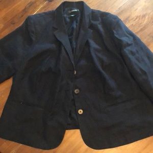 EUC Ralph Lauren Linen blazer. 16W Black
